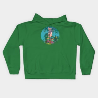 Hairless Cat Butterfly Creature in the Jungle with Snails Kids Hoodie